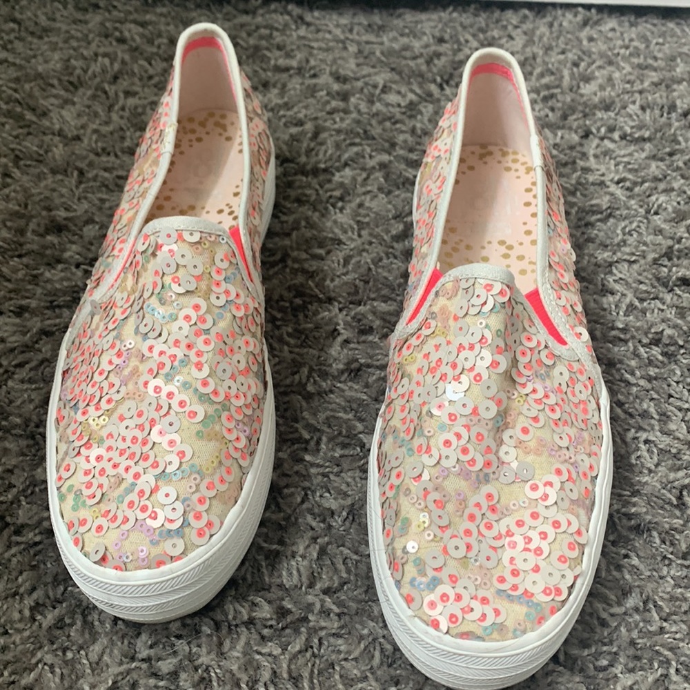 Keds 1.2 inch platform sparkle tennis shoes size 9